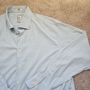 Peter Millar Crown Sport Mens XL Blue Plaid Gingham Breathable Lightweight